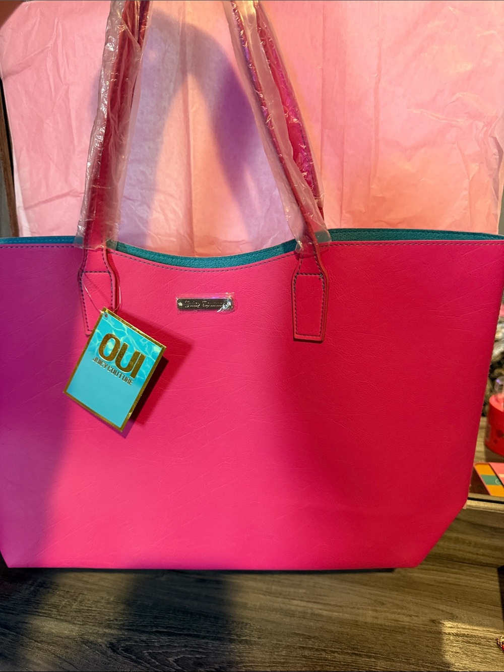 Juicy Couture Hot Pink Signature Tote Bag